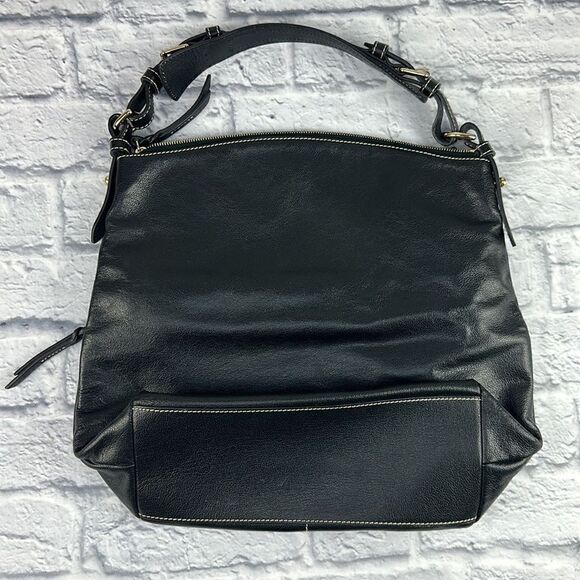 Retro Vintage Dooney & Bourke Black Leather Satchel Purse Handbag Bag Authentic - Picture 9 of 14